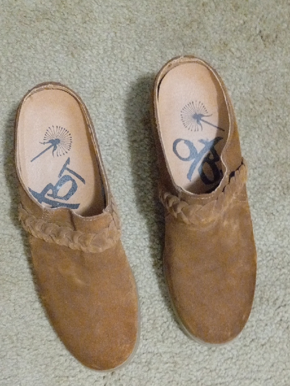 OTBT Brown Suede Braided Slip-On Clogs SZ.8